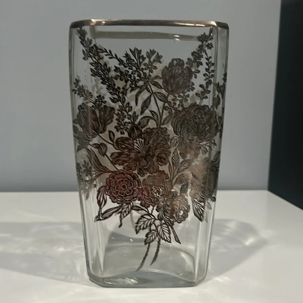Vintage silver overlay vase - Picture 3 of 5